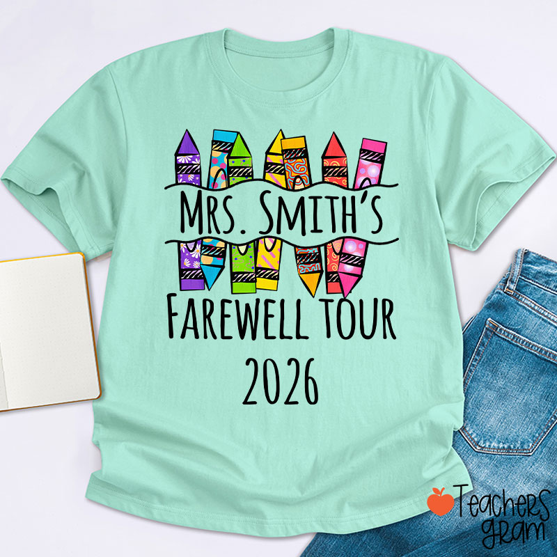 Personalized Farewell Tour Officially Retirement Teacher T-Shirt