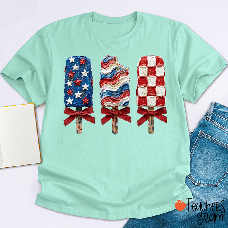 Patriotic Popsicle Teacher T-Shirt