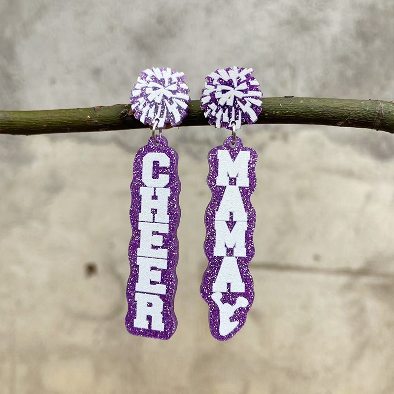 Cheer Mama Letter Mother's Day Teacher Acrylic Earrings