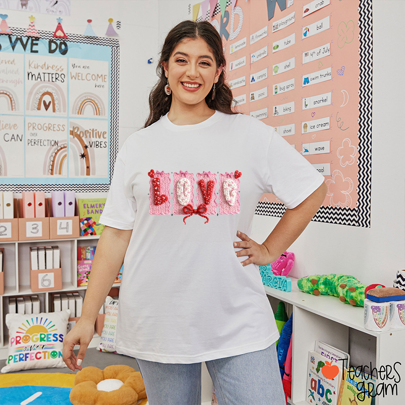 Faux Yarn Love Teacher T-Shirt