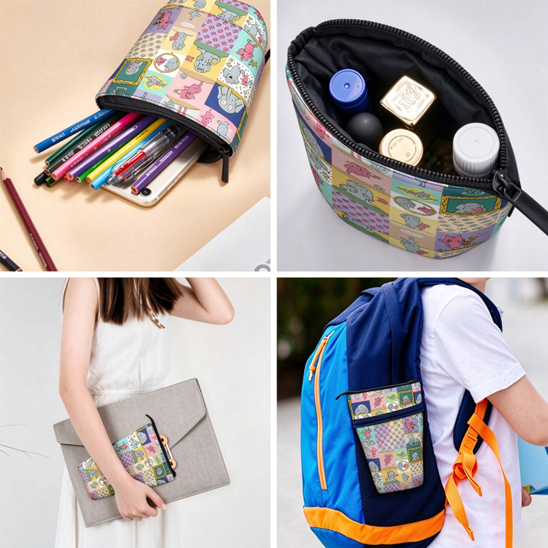 Elephant And Piggie Patchwork Telescopic Teacher Pop-Up Standing Pencil Case