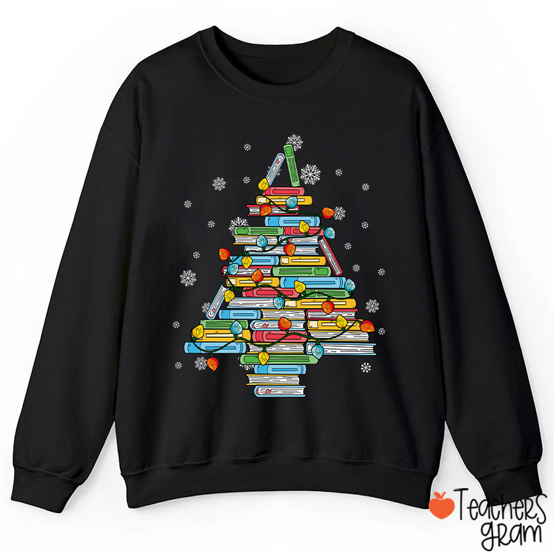 Christmas Books Tree Teacher Sweatshirt
