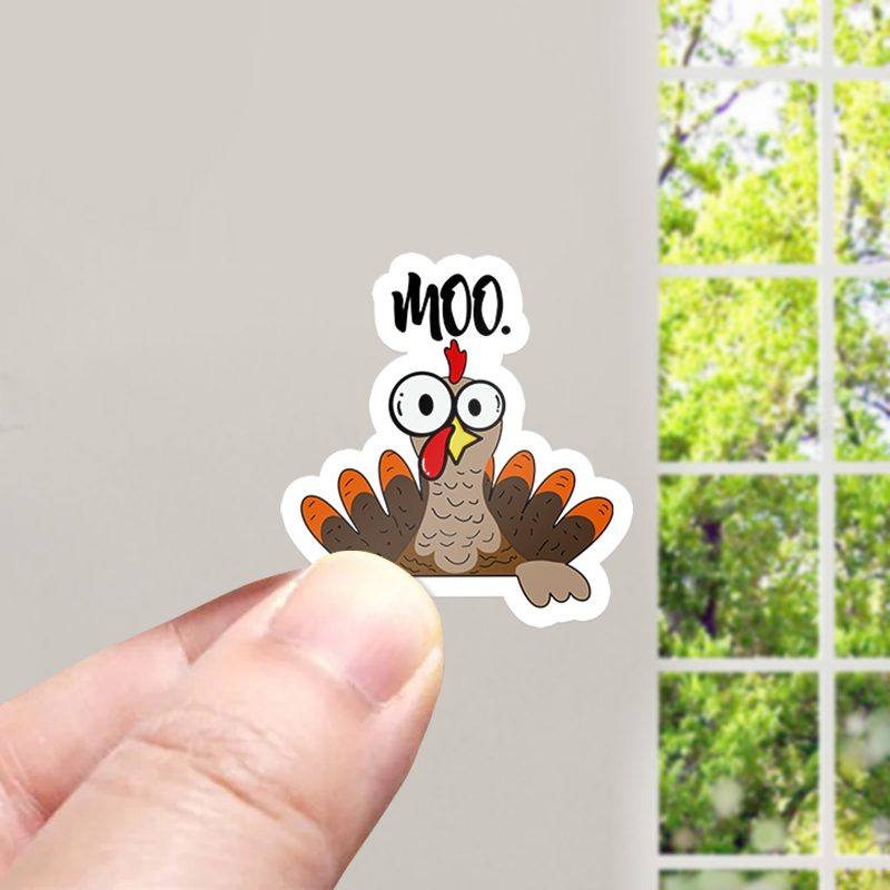 Rooster Crows Thanksgiving Teacher Stickers