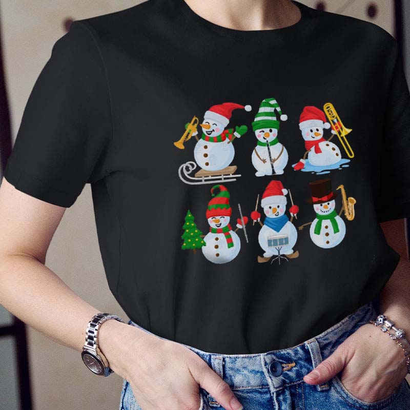 Snowman Celebrates Christmas Teacher T-Shirt