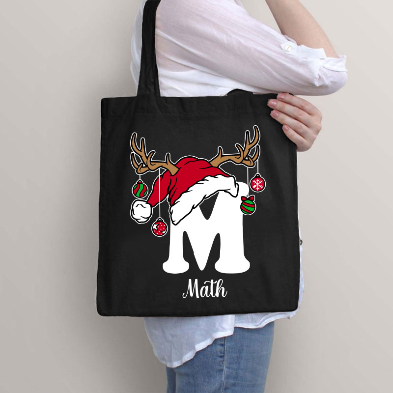 Personalized An Elk Santa Hat Teacher Tote Bag