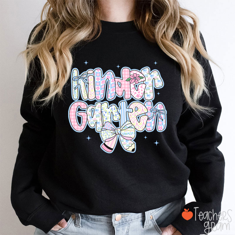 ersonalized Grade Pencil Bow Teacherr Sweatshirt