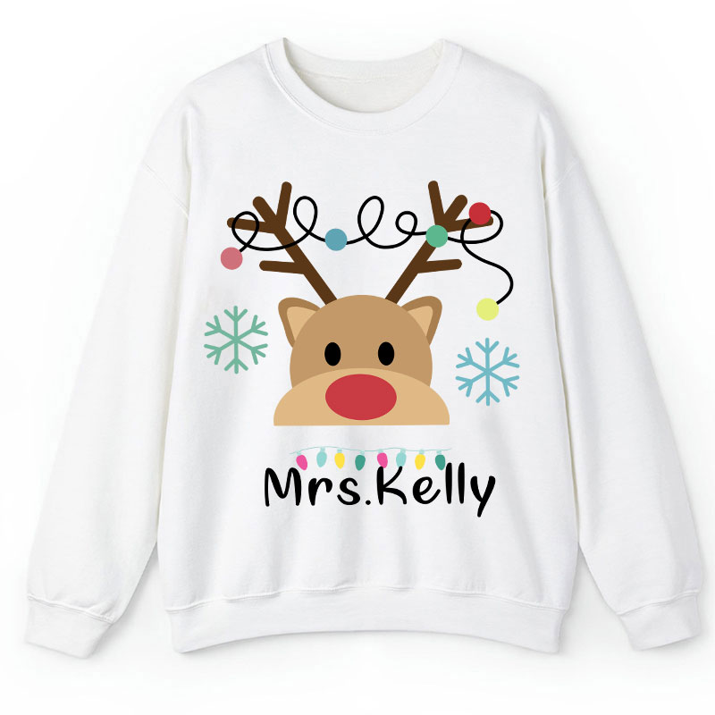 Personalized Merry Christmas Teacher Sweatshirt