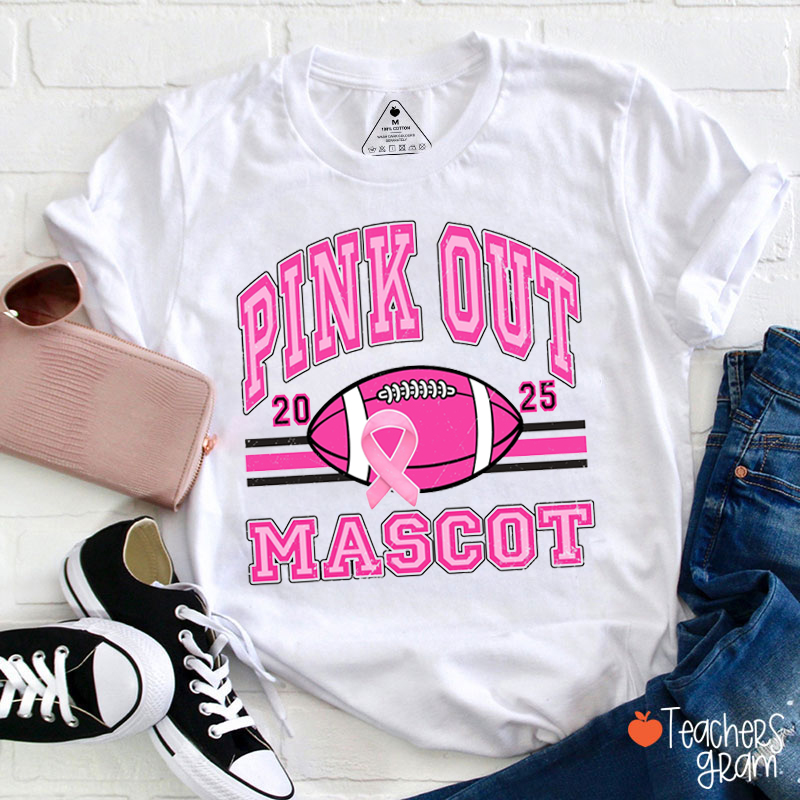Personalized Mascot And Sport Pink Out Teacher T-Shirt