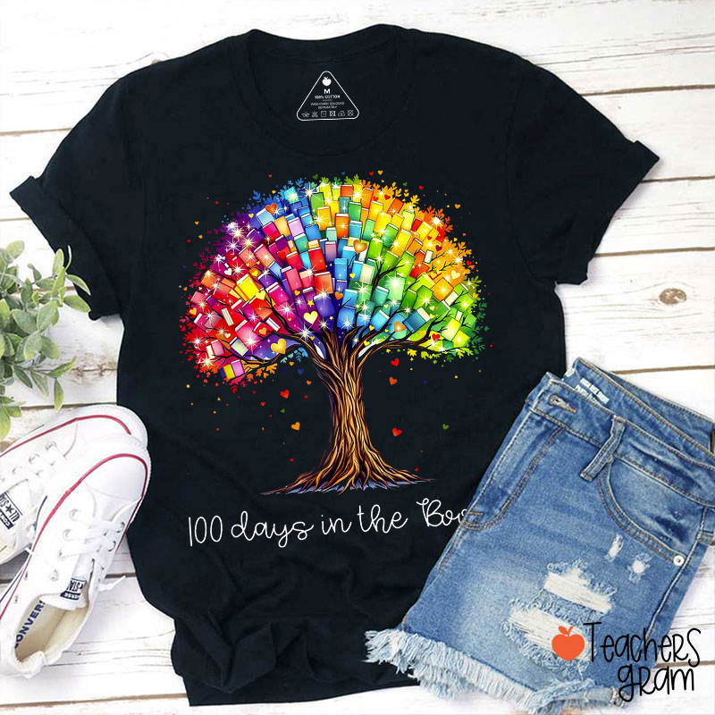 100 Days In The Books Tree Teacher T-Shirt
