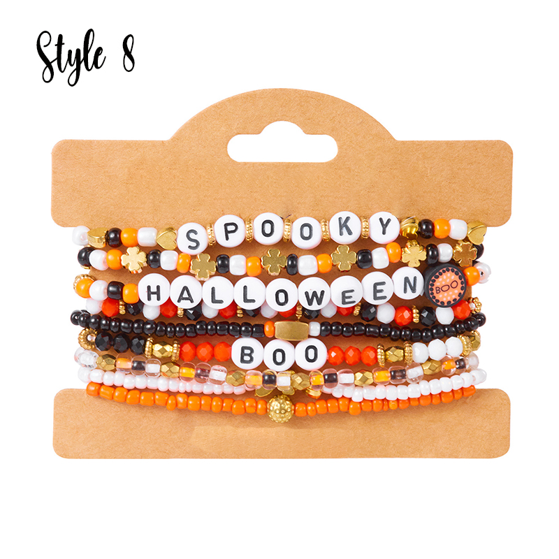 Halloween Pumpkin Ghost Teacher Metal Bracelet