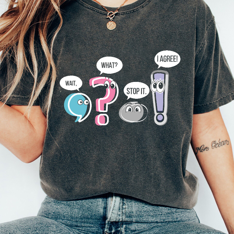 Grammar Wait What Stop It I Agree Teacher Washed T-Shirt