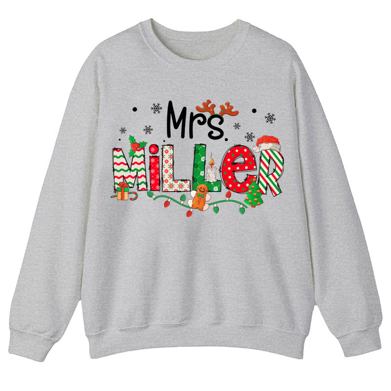 Personalized Teacher Name Christmas Teacher Sweatshirt