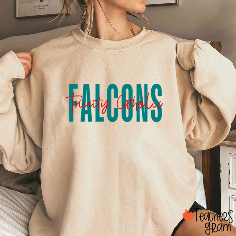 Personalized Mascot And School Name Simple Design School Spirit Teacher Sweatshirt
