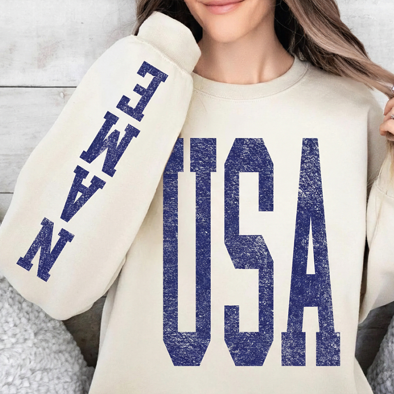 Personalized Game Day School Team Teacher Sleeve Print Sweatshirt