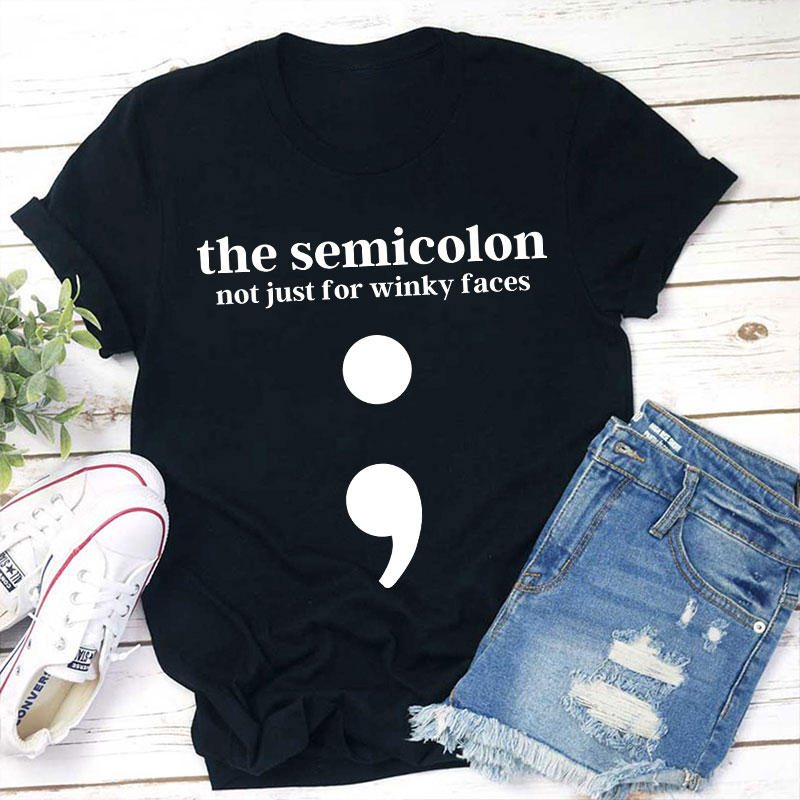 Semicolon Punctuation English Teacher T-Shirt