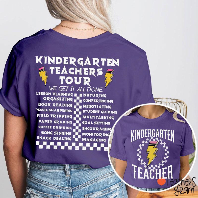 Personalized Grade Teachers Tour Teacher Two Sided T-Shirt