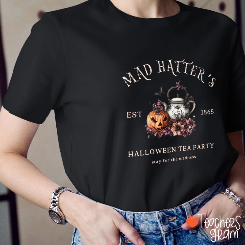 Halloween Tea Party Teacher T-Shirt