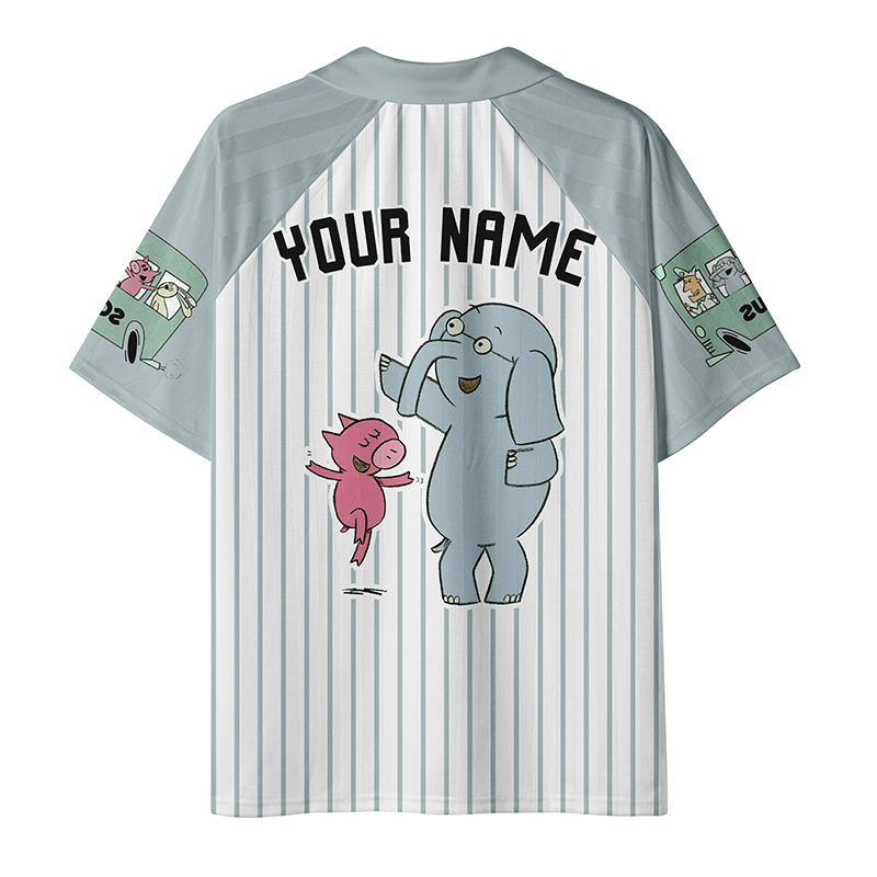 Personalized Team Name And Number Cute Elephant Teacher Collar Jersey