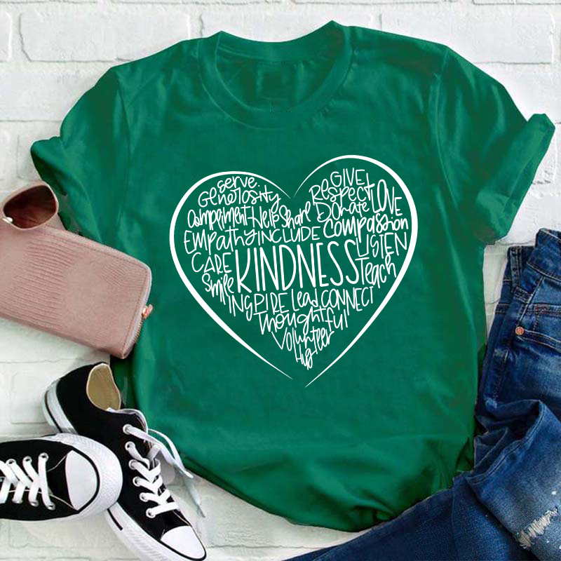 Kindness Teach Smile Teacher T-Shirt