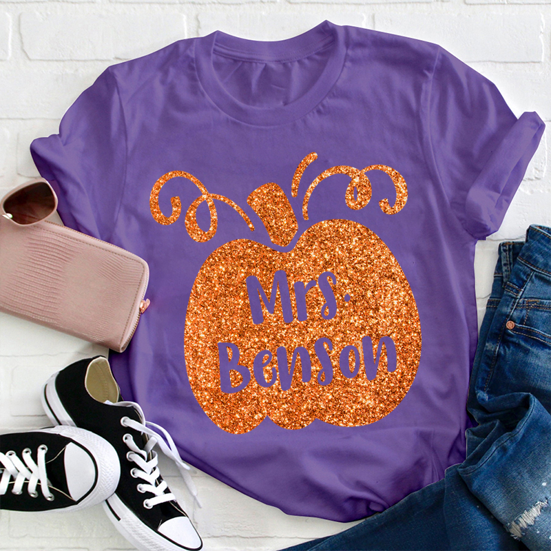 Personalized Halloween Pumpkins Teacher T-Shirt