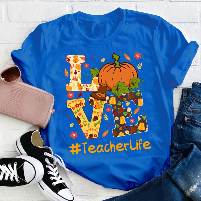 Love Autumn Love Teacherlife Teacher T-Shirt