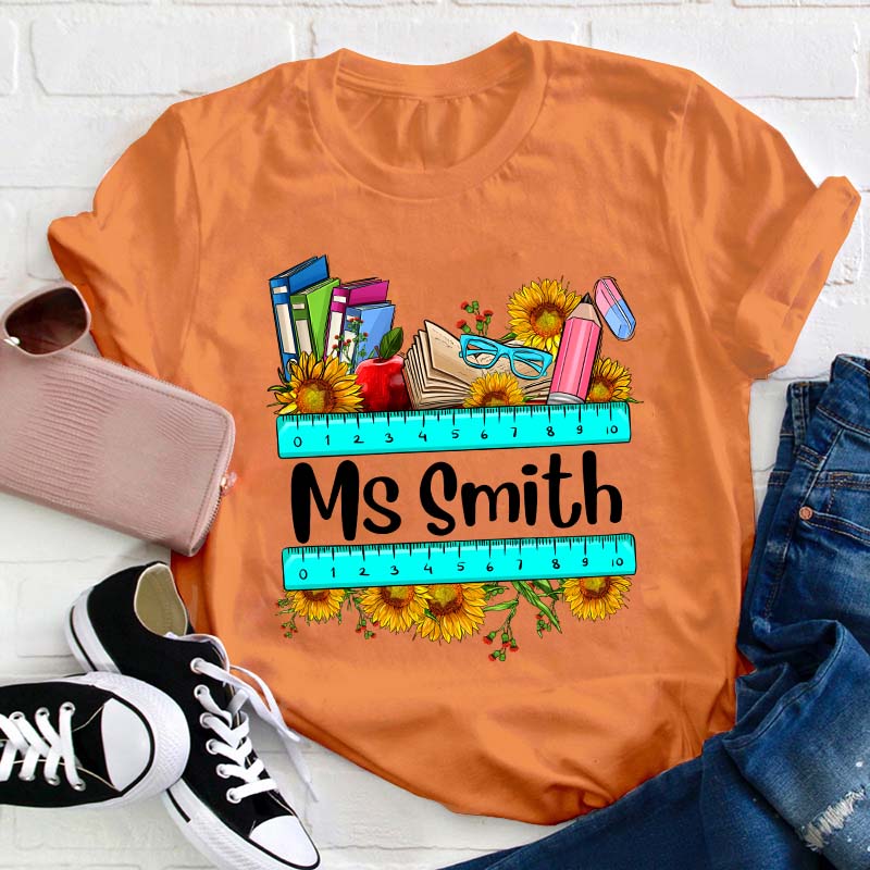 Personalized Name Happy Teaching Teacher T-Shirt