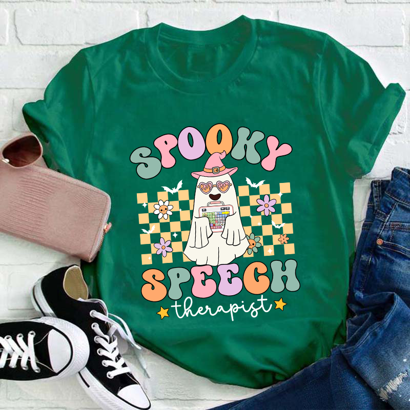 Spooky Speech Therapist Teacher T-Shirt