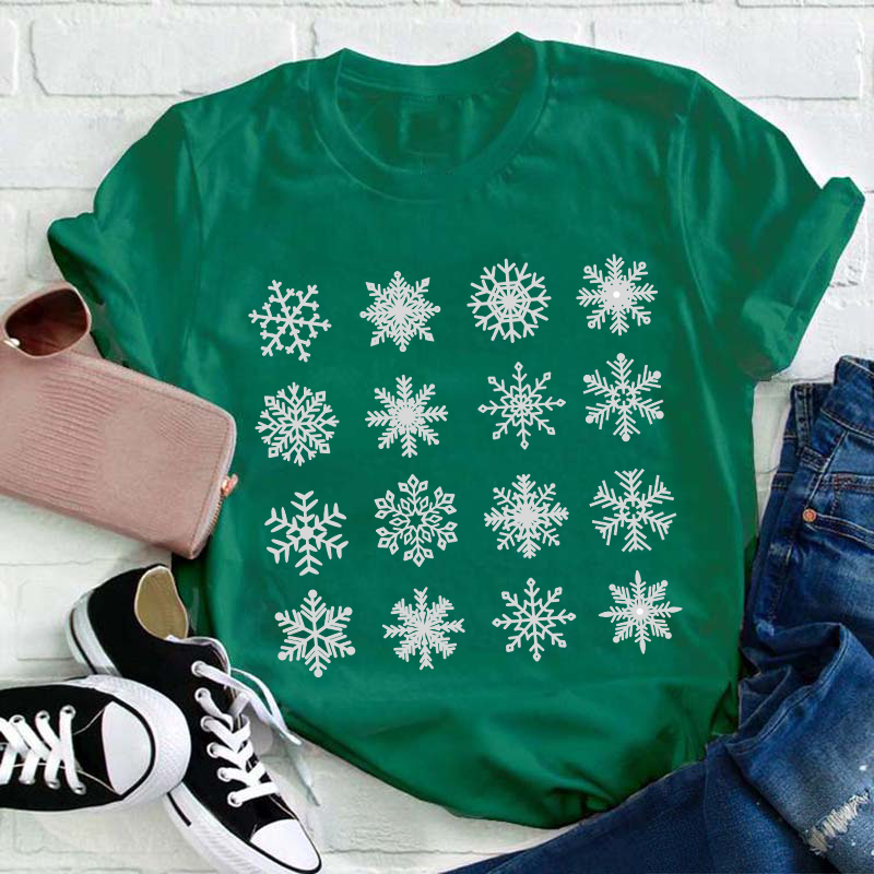 Various Snowflakes Teacher T-Shirt