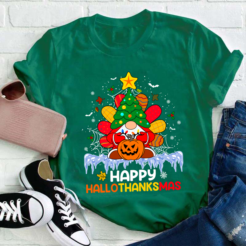 Happy Hallothanksmas Teacher T-Shirt
