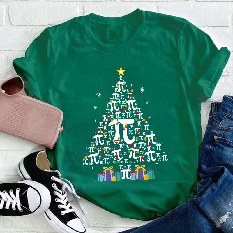 Christmas Pi Tree Teacher T-Shirt
