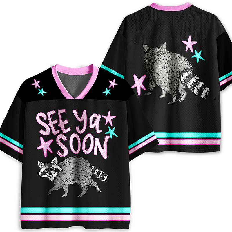 See Ya Soon Raccoon Teacher Mesh Jersey