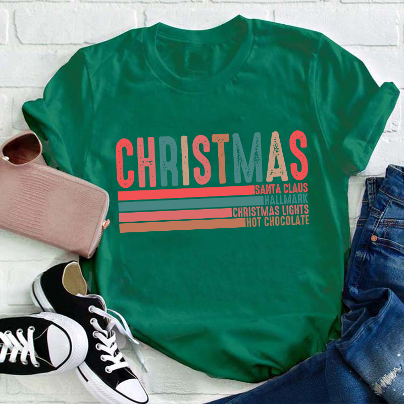Christmas Santa Claus Hallmark Teacher T-Shirt