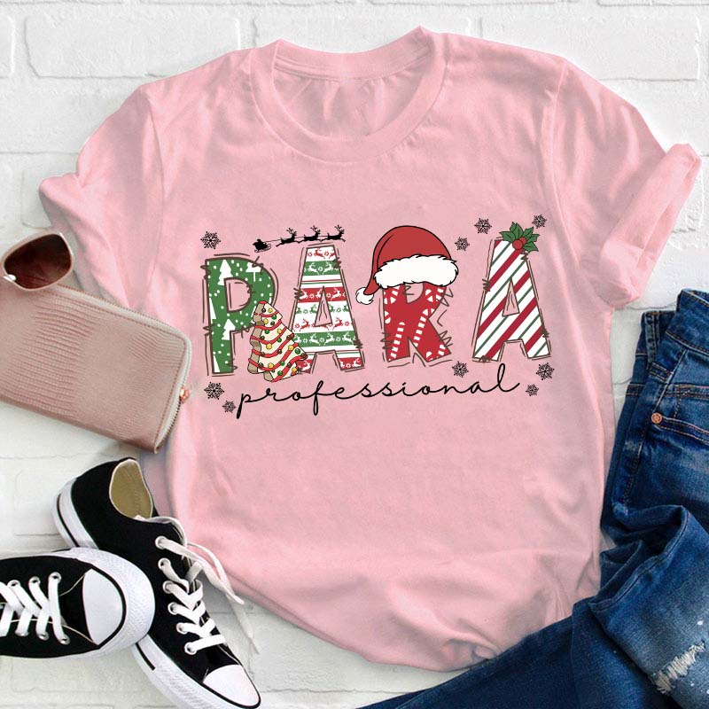 Personalized Christmas Elements Teacher T-Shirt