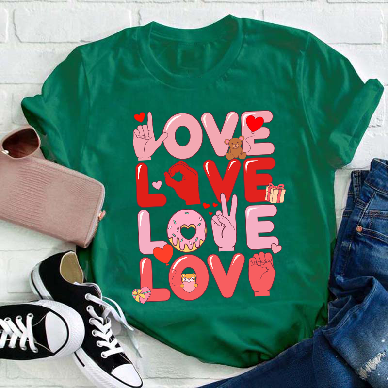 Gesture Love Teacher T-Shirt