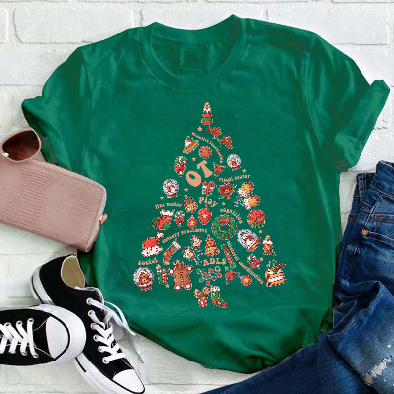 OT Christmas Tree Teacher T-Shirt