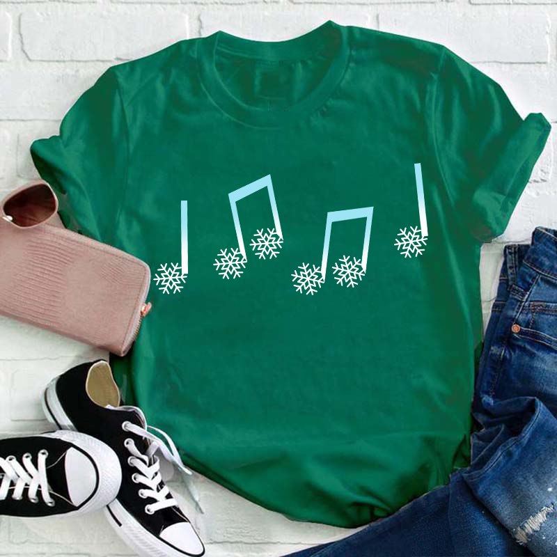 Snowflake Note Teacher T-Shirt