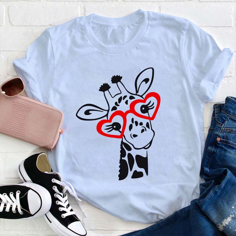 Cute Giraffe Teacher T-Shirt