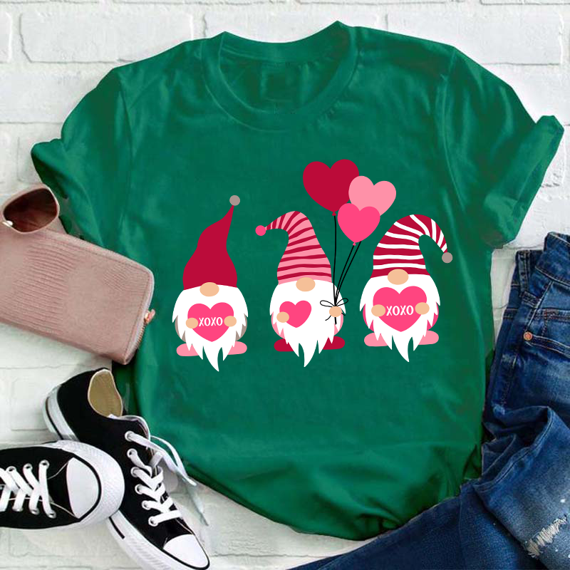 Gnome Valentine XOXO Teacher T-Shirt