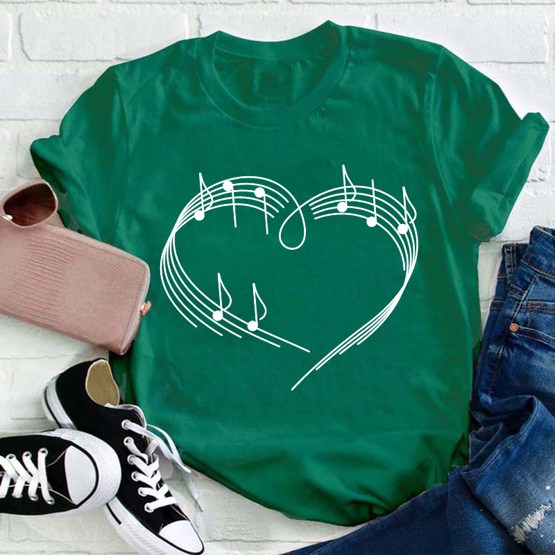 Music Love Heart Teacher T-Shirt