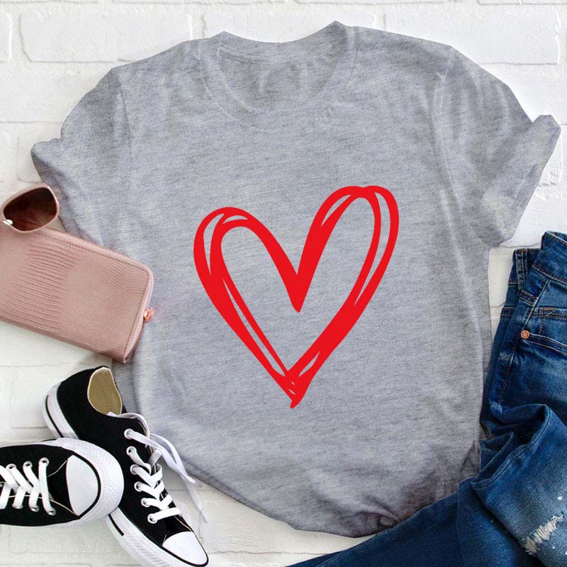 Double Heart Teacher T-Shirt