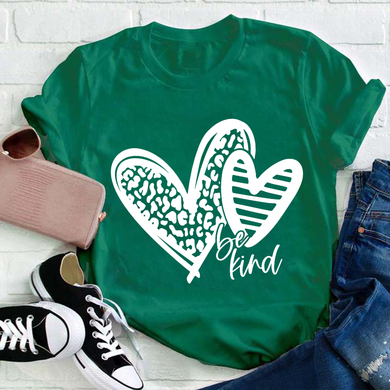 Be Kind Love Heart Teacher T-Shirt