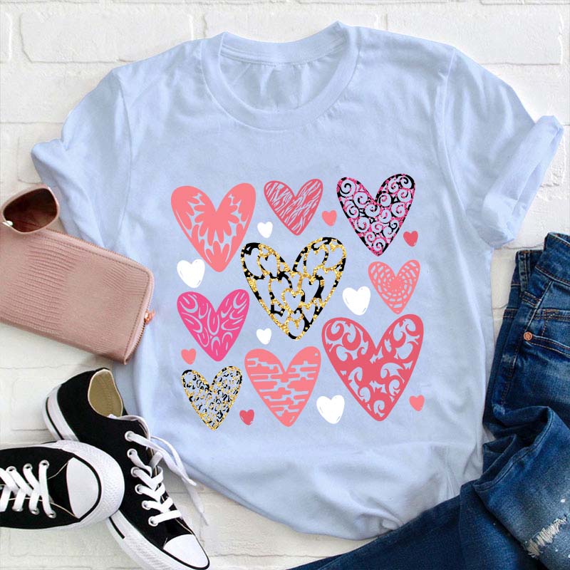 All Kind Of Hearts Teacher T-Shirt