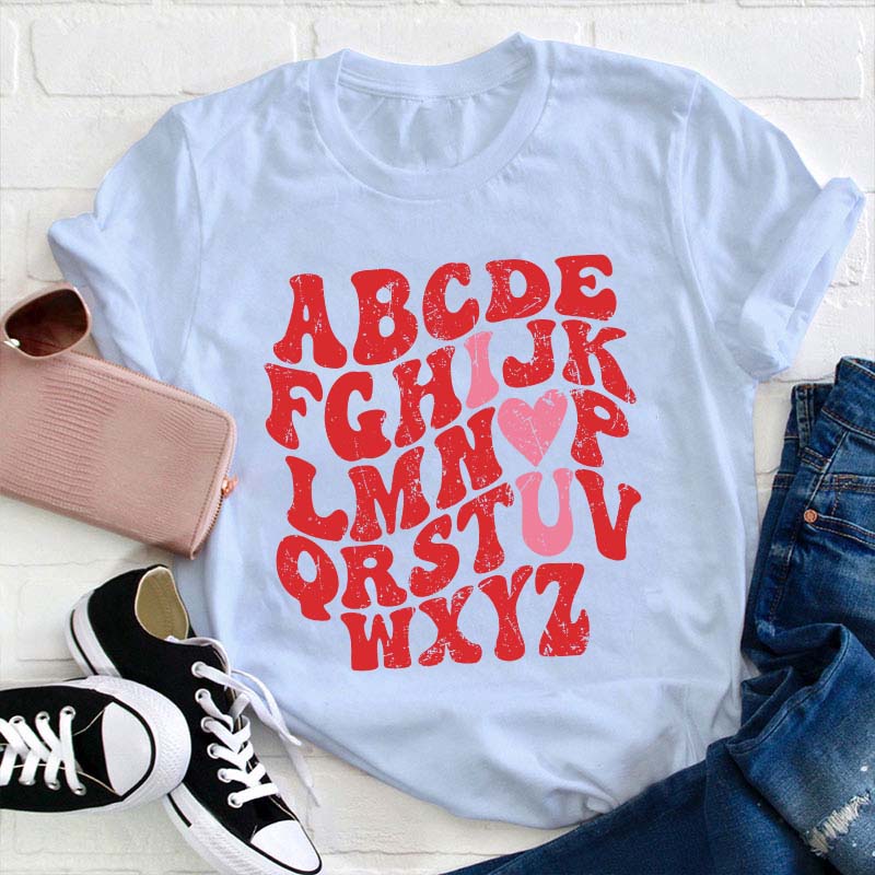 Alphabet I Love You Teacher T-Shirt
