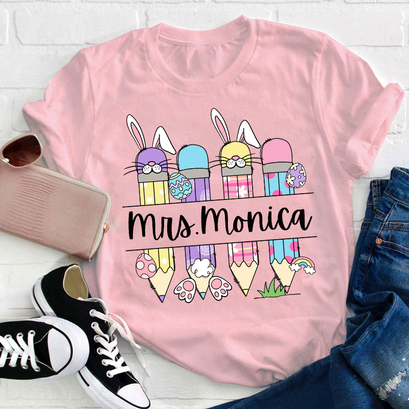 Personalized Easter Name Teacher T-Shirt