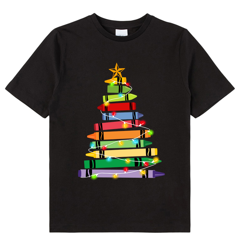 Crayons Tree Colored Lights Kids T-Shirt