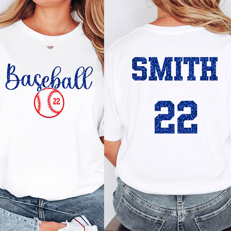 Personalized Sport Name And Number Game Day Teacher Two Sided T-Shirt