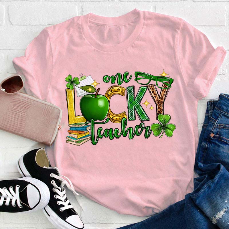 One Lucky Teacher Shamrock Teacher T-Shirt