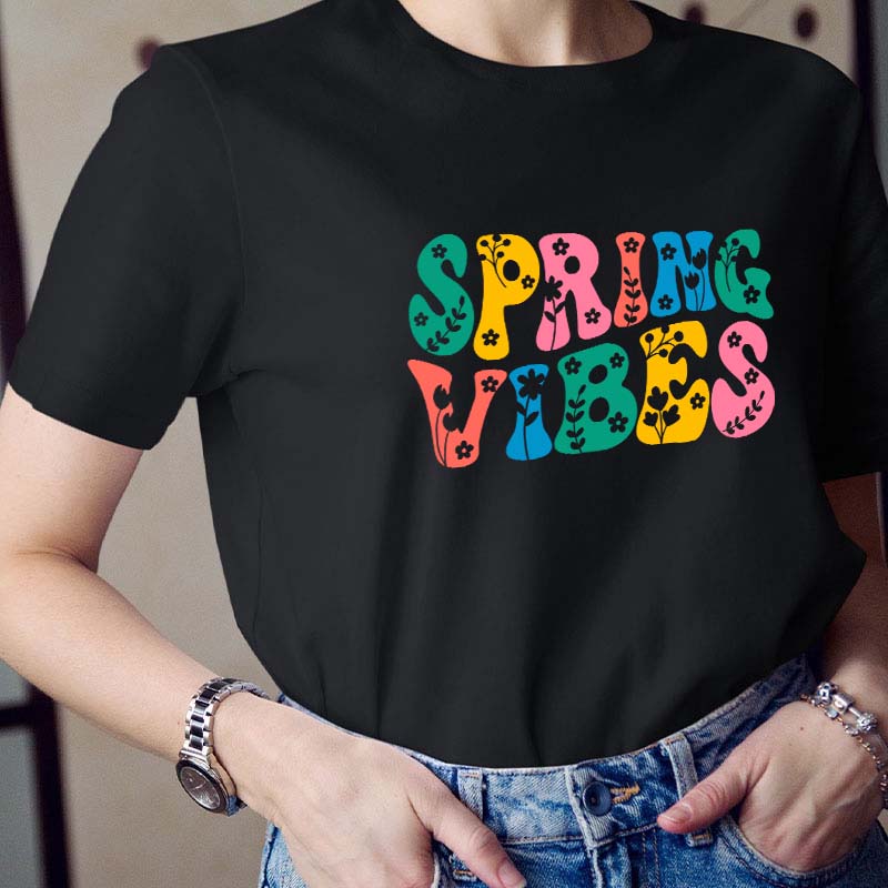 Spring Vibes Teacher T-Shirt