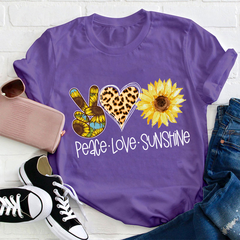 Peace Love Sunshine Teacher T-Shirt