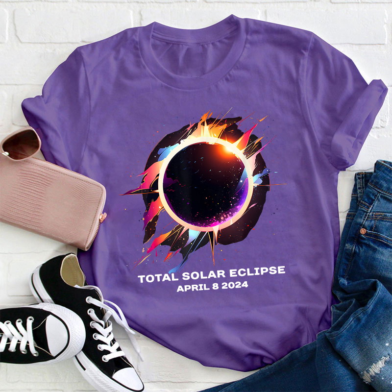 April 8 2024 Total Solar Eclipse Teacher T-Shirt